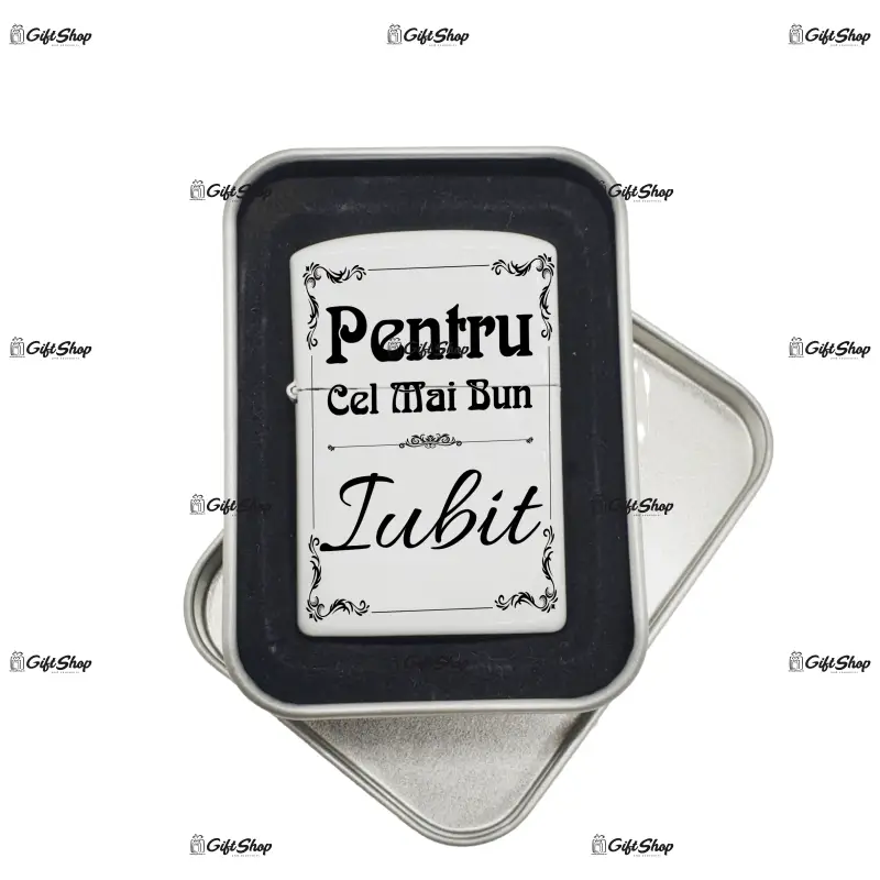 Cel mai bun iubit, bricheta metalica gravata laser cu mesaj